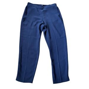 J Crew Jamie Pants Tapered Leg Blue Size 12 Pull On Elastic Waist